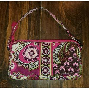 VERA BRADLEY Zip Top Wristlet VERY BERRY PAISLEY Clutch Wallet Small Bag